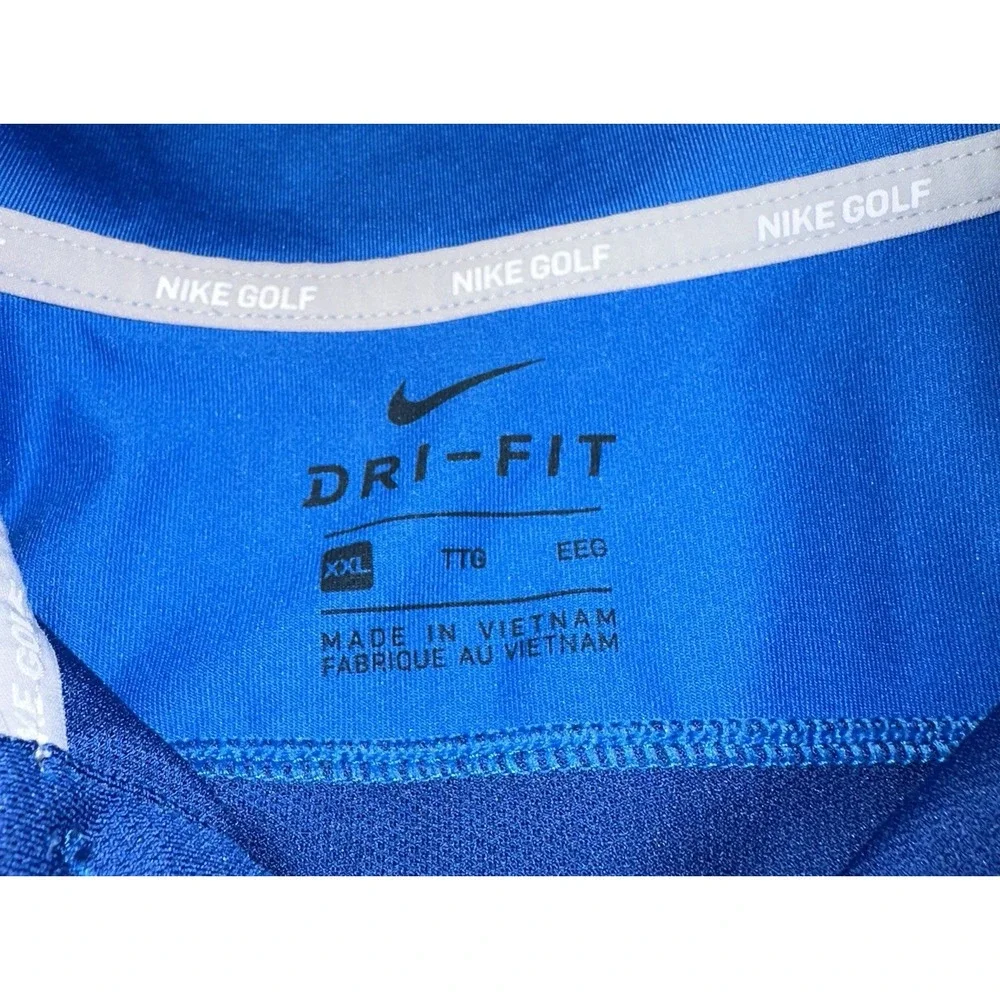 Nike Blue Color Block‎ Dri Fit Golf Short Sleeve Men's Size 2XL Polo Shirt